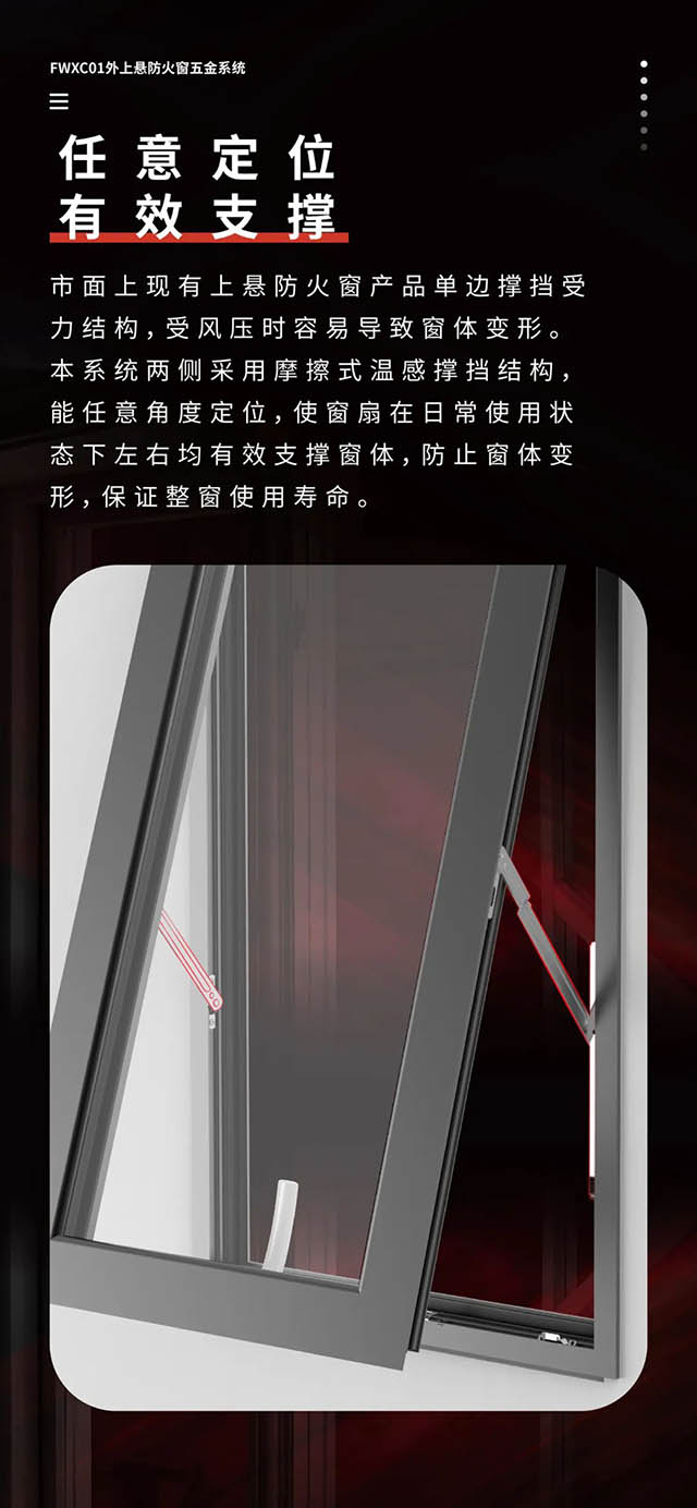 FWXC01外上悬防火窗五金系统